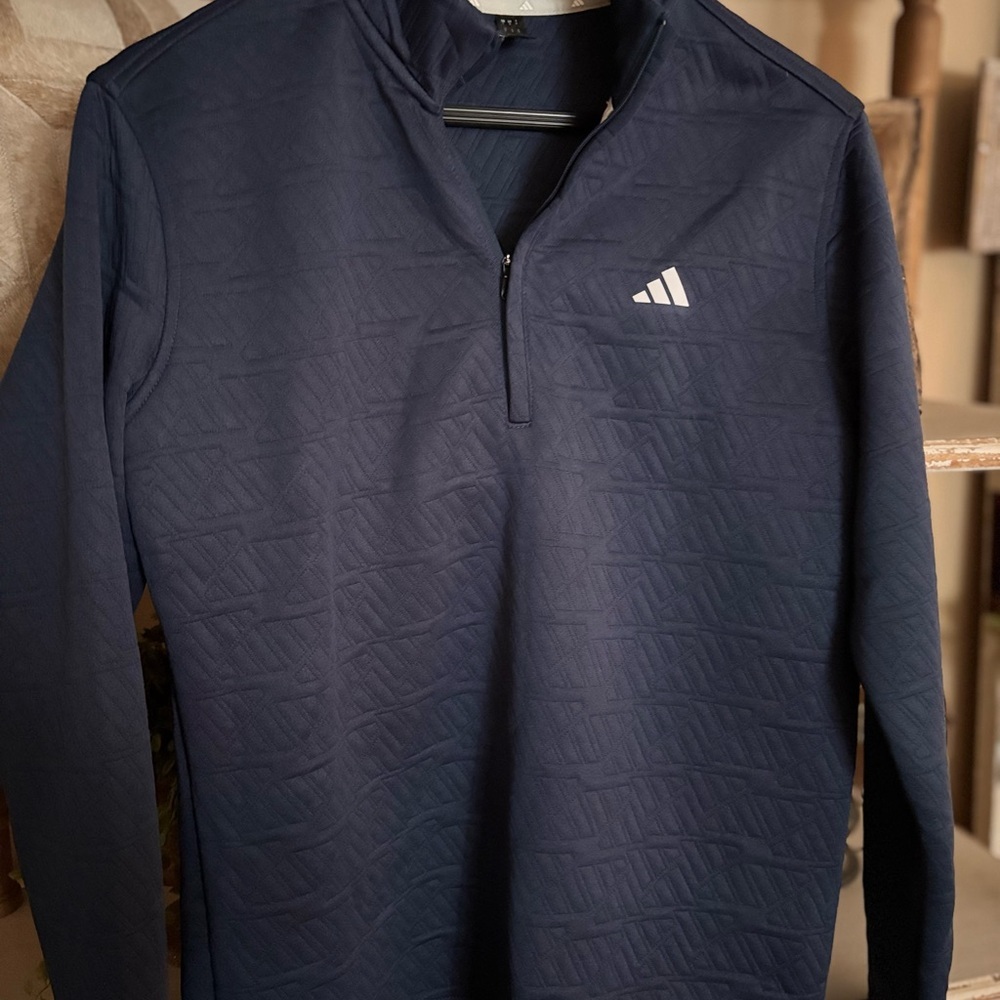 Adidas Blue Textured PulloverMENS